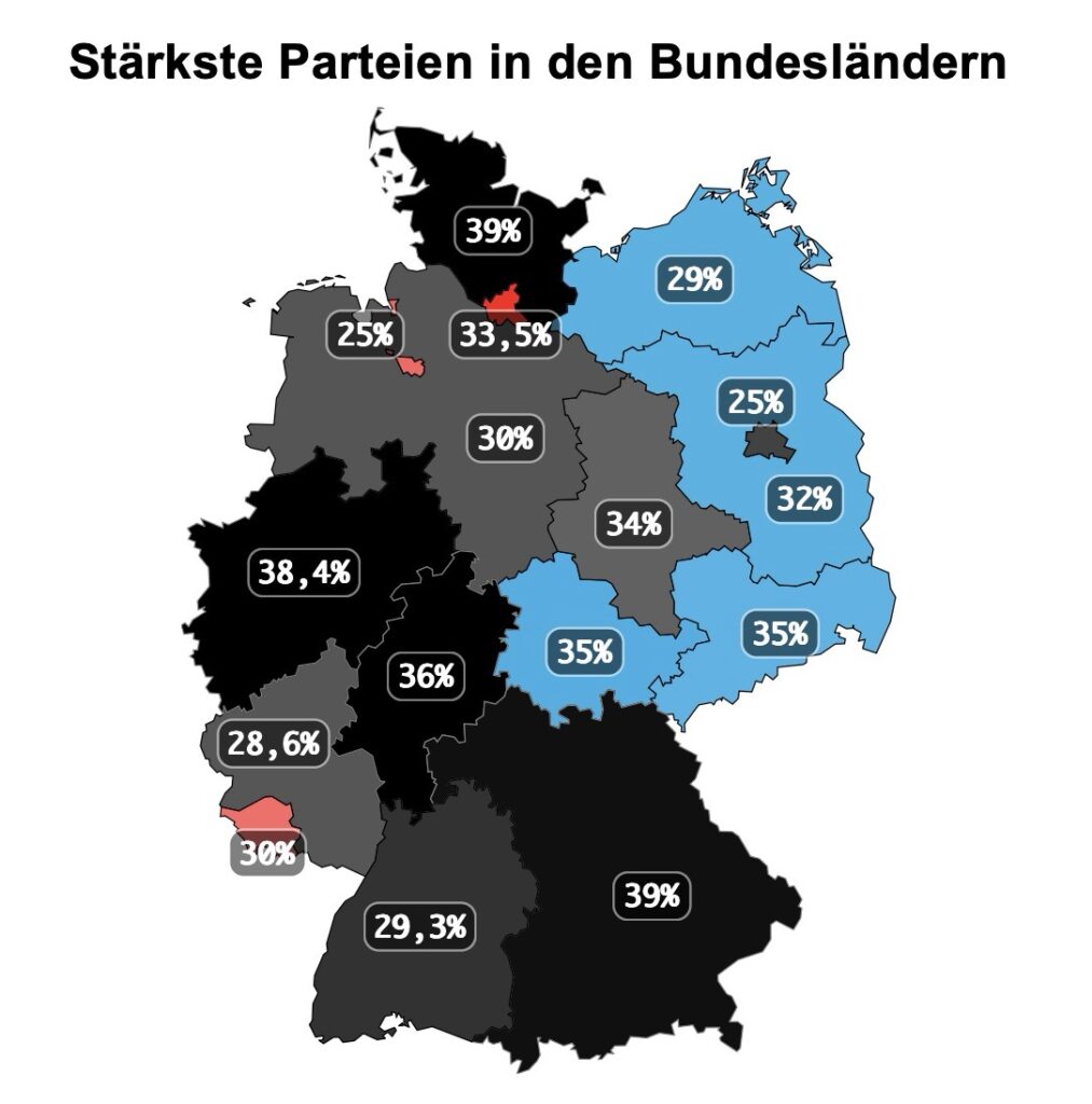 Politische Landkarte Deutschland